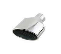 Car Exhaust Tailpipe 2.5" Inlet Car Muffler Modified Tail Pipe Stainless Steel Black Slant Oval Outlet For RS5 RS6 For A6 Matte Exhaust Tips 1PCS