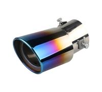 Car Exhaust Tailpipe 2.5" Stainless Steel Chrome Trim Car Auto Exhaust Muffler Tip Pipe Rear Tail Throat Universal Parts Accessories(Burnt Blue Bent)