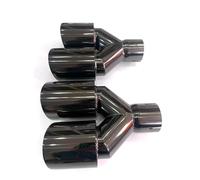 Car Exhaust Tailpipe 2 PCS Universal Double Car Exhaust Muffler End Tips Titanium Black 304 Stainless Steel Dual Pipe Automobile Exhaust Pipe(IN 54MM OUT 101MM)