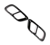 Car Exhaust Tailpipe 2PCS Glossy Black Chrome Silver Car Exhaust Pipe Cover Trim For BMW X5 G05 X7 G07 2019 Stainless Steel Accessories(Black)