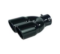 Car Exhaust Tailpipe 3 Colors Universal Car 63mm Inlet Diameter 76mm Outlet Double-Barrel Rear Exhaust Tip Tail Pipe Muffler Stainless Steel Automobile Exhaust Tailpipe(BK straight)