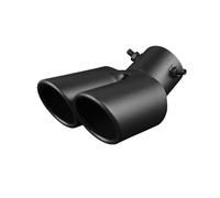 Car Exhaust Tailpipe 63MM 2.5" Inlet Car Exhaust Muffler Tip Stainless Steel Dual Pipe Trim Modified Rear Tail Throat Liner(Black bent bevel)