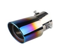 Car Exhaust Tailpipe 63mm Car Exhaust Muffler Tip Stainless Steel Oval Rear 1.5L-2.2L Straight TailPipe Modification Supplies(Blue Bend)