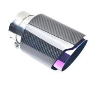 Car Exhaust Tailpipe Brunt Universal Car Accessories Stainless Steel Muffler Tip End Pipe Twill Glossy Fiber Carbon(51-89 no)