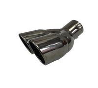 Car Exhaust Tailpipe Car Bent Dual Exhaust Tip Bolt-on Slant Cut Tailpipe Muffler 63/76MM Black Titanium Plated Stainless Steel(76mm)