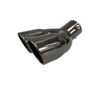 Car Exhaust Tailpipe Car Bent Dual Exhaust Tip Bolt-on Slant Cut Tailpipe Muffler 63/76MM Black Titanium Plated Stainless Steel(63mm)