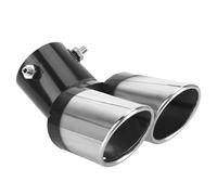 Car exhaust tailpipe Car Decoration for Chrome tailpipe Styling Universal Exhaust Trim Muffler for Pipe Tail Stainless Steel Curved Double Outlet(Double)
