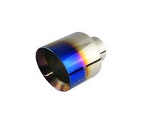 Car Exhaust Tailpipe Car Exhaust End Tip Interface 63mm 76mm Slant Oval Outlet 127mm Universal Stainless Steel Auto Muffler Tail Pipe Nozzle Rear Exhaust Pipe End Throat(Blue63mm withoutlogo)