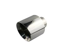 Car Exhaust Tailpipe Car Exhaust End Tip Interface 63mm 76mm Slant Oval Outlet 127mm Universal Stainless Steel Auto Muffler Tail Pipe Nozzle Rear Exhaust Pipe End Throat(Silver76mm withoutlogo)