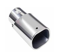 Car Exhaust Tailpipe Car Exhaust Tip 75mm Inlet 90mm Outlet 168mm Tailpipe Metal Tool Accessories Tail Throat Tail Pipe(Silver)