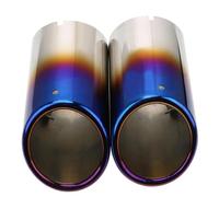 Car Exhaust Tailpipe Car Exhaust Tip Muffler Pipe Cover Systems 2pcs For VW For Tiguan For Passat B7 For CC(Blue)