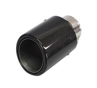 Car Exhaust Tailpipe Carbon Fibre Glossy Tail Pipe Rolling Edge Muffler Pipes Universal Stainless Mufflers End Tips Rear Exhaust System Tail Throat Tail Pipe(63 Inlet 114 Outlet)