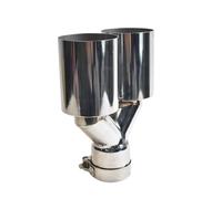Car Exhaust Tailpipe Dual Exhaust 2.5"(63mm) Tip 3 Inch Inlet 3" Outlet 9.5" Long Tail Pipe Double Wall Polished 304 Stainless Steel Universal Tail Throat Tail Pipe(IN66-OUT89mm)