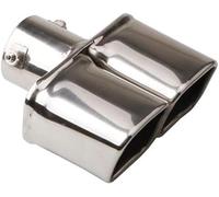 Car exhaust tailpipe Exhaust Tip Pipe Muffler Tips Square Double Silencer Universal Car For 1.5-2.25 Inch Inlet Tailpipe(Dual Curved Silver)