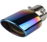 Car exhaust tailpipe Exhaust Tip Universal Tips For 1.5-2.3 Inch Car Pipe Bolt On Design With Mesh Tailpipes Muffler Auto Accessories(Straight blue)
