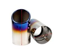 Car Exhaust Tailpipe For A1 A3 A4 for TT 2009-2015 2Pcs/Set Chrome Plating Stainless Steel Car Exhaust Muffler Tip Pipes Covers Dual Exhaust Pipes(ToastedBlue-7cm)