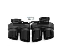 Car Exhaust Tailpipe For A6 C8 2019 2020 2021 Up S6 Car Exhaust Tip Quad Mufflers Tip Exhaust Pipe Tailpipe Nozzle Tuning(Black)