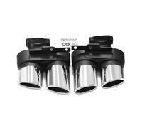 Car Exhaust Tailpipe For A6 C8 2019 2020 2021 Up S6 Car Exhaust Tip Quad Mufflers Tip Exhaust Pipe Tailpipe Nozzle Tuning(Silver)