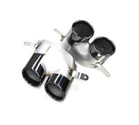Car Exhaust Tailpipe For A6L A7L 2016 To 2018 Square Port Muffler Exhaust Tailpipe S6 S7 Sport Quad Exit Stainless Steel System Rear Exhaust Pipe End Throat(Black)