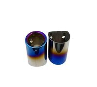 Car Exhaust Tailpipe For BMW 5 Series 520i 523i 525i 528i 530i 535i 535d F10 F11 F18 E60 E61 E39 2PCS Exhaust Tips Muffler Nozzle Tail Throat Tail Pipe(Toasted Blue)