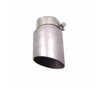 Car Exhaust Tailpipe For Jaguar For F-PAC 1pcs Automobile Parts Exhaust Pipe 76mm Inlet 101mm Out Silencer Tail Throat Stainless Steel Too Black(Silver)