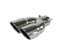 Car Exhaust Tailpipe For Kia Exhaust Tip Double Outlet Muffler Tail Pipe Universal System Car Accessories Nozzle Tail Throat Tail Pipe(58mm SilverStraight)