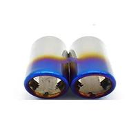 Car Exhaust Tailpipe For Skoda For Octavia A5 A7 For Superb For Yeti 1.4T .6T .6L Car Exhaust End Tip Muffler Pipe Cover 2009-2015 Automobile Exhaust Pipe(2 pieces Blue)