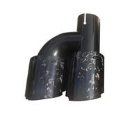 Car Exhaust Tailpipe Htype Forged Carbon Fiber + Gloosy Black Stainless Car Dual Exhaust Tip Double End Pipe Modification Muffler(Other size)