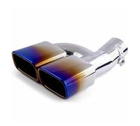 Car Exhaust Tailpipe Muffler Tip Double Outlet 63mm Inlet 93mm Outlet Universal Square Exhaust Tip Car Exhaust Pipe Stainless Steel Exhaust Muffler(Blue)