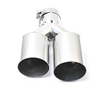 Car Exhaust Tailpipe Simgle Layer Dual Exhaut Pipe Universal Left Or Right Side Double Shinny Stainless Steel Car Muffler Tip Dual Exhaust Pipes(67-101mm)