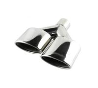 Car Exhaust Tailpipe Stainless Steel Car Exhaust Tip 57mm Interface Dual Outlet Pipe Muffler Tailpipe Silver For W204 W211 Automobile Exhaust Pipe(L)