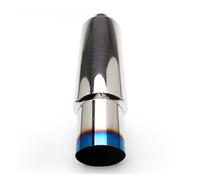 Car Exhaust Tailpipe Stainless Steel Exhaust Muffler Tip Tail Pipe Inlet 2.5 Inch Outlet 4 Burnt Type Silencer For Universal
