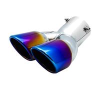 Car Exhaust Tailpipe Stainless Steel Exhaust Port, Inlet 73mm Outlet 76mm Double Polished Car Tailpipe Tail Throat Tail Pipe(Bent Blue)