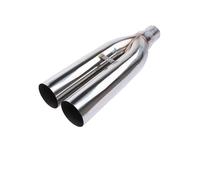 Car Exhaust Tailpipe Tail Throat For 63mm Diameter Y-shaped Single-layer Double-outlet Flat Exhaust Pipe Tail Throat