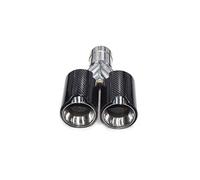 Car Exhaust Tailpipe Tail Throat For BMW For 1 2 3 5 6 Series For X3 For X4 535 Four-outlet Stainless Steel Carbon Fiber Exhaust Pipe Tail Throat(Bright silver mouth flat mouth)