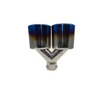 Car Exhaust Tailpipe Tail Throat Universal Motors One Out Of Two Four Outlets Y-style Oval Stainless Steel Exhaust Tailpipe(1 blue mouth)