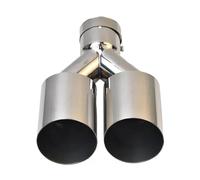 Car Exhaust Tailpipe Universal 304 Stainless Steel Car Import Double Cylinder Rear Exhaust Tailpipe Muffler Export Automobile Automobile Exhaust Tailpipe(73MM IN- 76MM OUT)