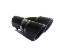 Car Exhaust Tailpipe Universal 63mm Car Exhaust Pipe Inlet Double-Barrel Rear Tip Tail Muffler Outlets Thickened Stainless Steel Accessories Rear Exhaust Pipe End Throat(Black Straight)