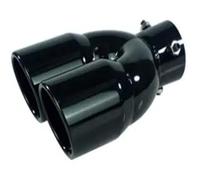 Car Exhaust Tailpipe Universal Car Inlet Double-Barrel Rear Exhaust Tip Tail Pipe Muffler Outlet Stainless Steel Accessories Tail Throat Tail Pipe(StyleC)