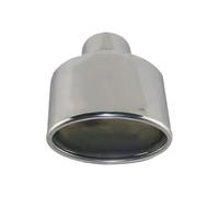 Car Exhaust Tailpipe Universal Car Rolled Exhaust Tips For Stainless Steel 57mm Oval Muffler End Pipe For Bz Automobile Exhaust Pipe(Silver)