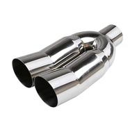 Car Exhaust Tailpipe Universal Dual-Exit Car Exhaust Muffler Tip Bolt-On Stainless Steel Tail Pipe Tip Resistant Rear Exhaust(63mm-76mm Weld-On)