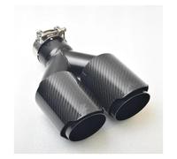 Car exhaust tailpipes Carbon fibre styling Double tube Stainless steel Universal black Automobile exhaust pipe Muffler Car modification Muffler tailpipes(IN63MM- OUT89MM)