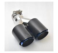 Car exhaust tailpipes Carbon fibre styling Stainless steel Universal blue Automobile exhaust pipe Muffler Car accessories modification Tailpipe trim strips(63mm- 89MM)