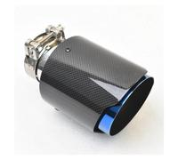 Car exhaust tailpipes For CX-4 E7 1PC Glossy Carbon Fiber Muffler Tip Exhaust Pipe Mufflers Nozzle Universal Straight Stainless Blue(66-89mm)