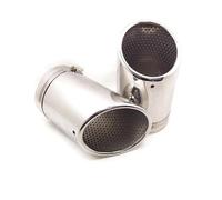 Car exhaust tailpipes For Q7 2006-2013 Upgrade 2PCS/Set Car Exhaust systems Tip Nozzle for Muffler Pipe Stainless Steel Covers Tailpipe trim strips(A)