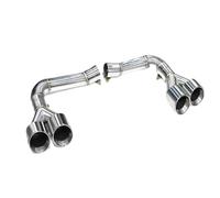 Car Exhaust Tailpipes For Q8 2019 To 2023 Upgraded SQ8 Quad Muffler Headers Systems Nozzles(Silver)