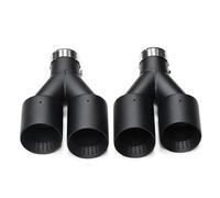Car Exhaust Tip 1 Pair Double Matte Stainless Steel Car Muffler Tip Exhaust System Pipe 60MM 63mm For GTI For MK7 For Golf 7 Muffler Tip(Black ID57-0D101mm)