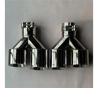 Car Exhaust Tip 1 Pair Dual Exhaust Tips Y Pipe Sliver 304 Stainless Steels Nozzle Muffler Tip Double Exit Pipes Tailpipe For All Car End Exhaust Pipe(ID 73-OD 89)
