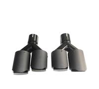 Car Exhaust Tip 1 Pair Universal Car Exhaust Pipe Dual Matt Carbon Fiber Black Stainless Steel Exhaust Tip Exhaust Muffler Tip(ID 80mm-OD 89mm)