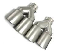 Car Exhaust Tip 1 Pcs For VW For Golf 7 Dual Matte Stainless Steel Car Exhaust Tip System Pipe Universal Exhaust Pipe Muffler Tailpipe(54MM IN-89MM OUT,Left Side)